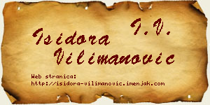 Isidora Vilimanović vizit kartica